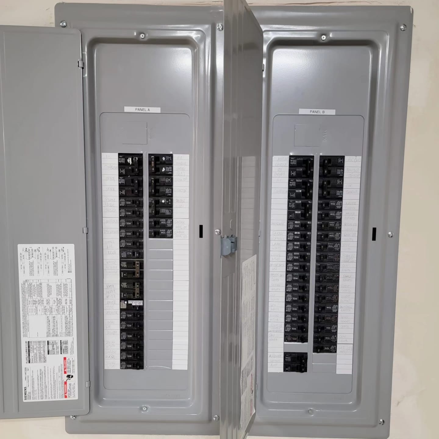 Completed electrical service upgrade after installation.